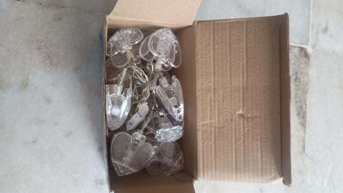 Heart-Shaped LED Fairy Lights – Warm White Romantic Decorative Lights for Home & Parties