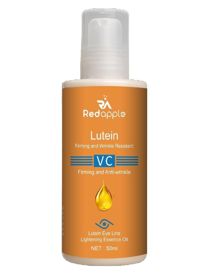 Bottle of Redapple Lutein VC oil on a white background