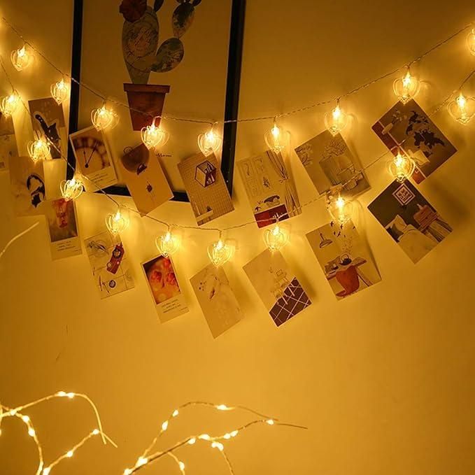Heart-Shaped LED Fairy Lights – Warm White Romantic Decorative Lights for Home & Parties