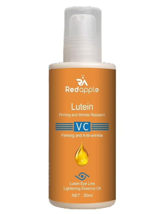 Bottle of Redapple Lutein VC oil on a white background