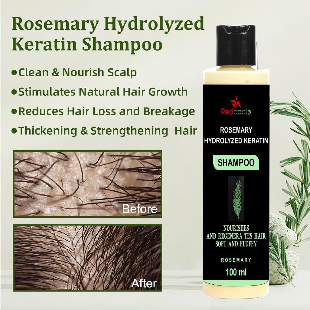 Rosemary Hydrolyzed Keratin Shampoo – Natural Hair Repair & Strengthening Formula (100 ml)